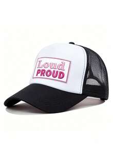 1件装 LOUND PROUD 女士卡车帽，个性化字母刺绣网眼棒球帽，街头时尚五片帽，户外休闲帽，春秋季旅行，海滩度假。 - 棒球帽 - 查看 4