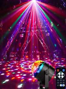 1pc LED Crystal Magic Ball RGB Disco Ball Light - 7 Modes Remote Control Stage Light Projector, Perfect For Home Party, KTV, Wedding, Room Decor, Gift And More - Seven Color Lamp - View 3