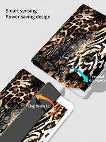 1pc Lovely Leopard/Snake/Zebra Print Pattern Silicone Shockproof Protective Case With Pen Slot, Compatible With IPad 7th, 8th, 10th Generation (10.2 Inch), Support Sleep/Wake Function, Compatible With Huawei, - Multicolor - View 4