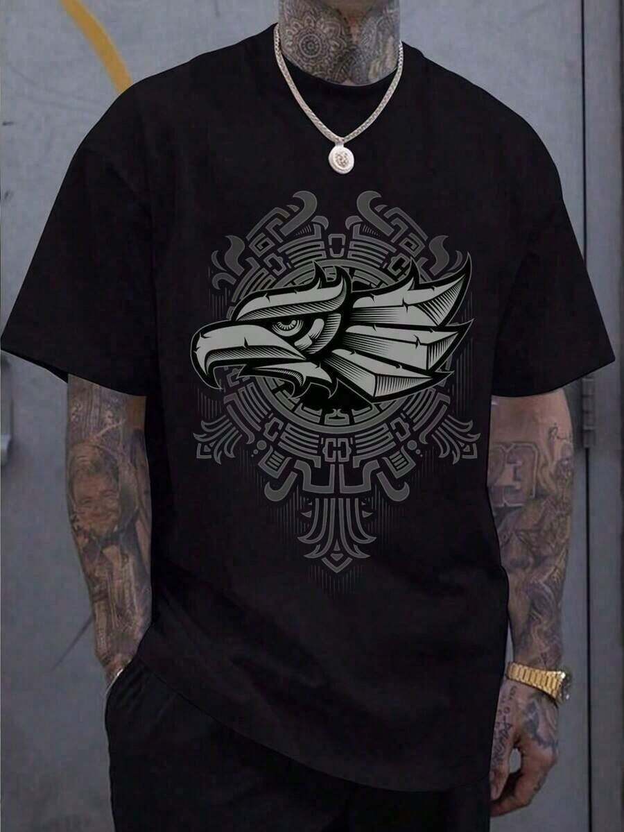 Men's Short-Sleeved T-Shirts, 100% Pure Cotton 200g, Outdoor Sportswear, Casual Gym Wear, Father's Day Gift, Beachwear, Lightweight And Breathable, Popular Print, Urban Fashion. - 黑色 - 查看 1