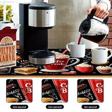 1 pieza Tapete de secado de platos, Tapete para máquina de café, Diseño de patrón de café y postre, Tapete de drenaje multiusos para mesa de comedor y cafetería, Regalo para el hogar, Decoración de escritorio - XYLSD-223 - Ver 7