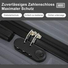 YONSLY Lightweight Suitcase 20/24/28 Inches With Combination Lock 4 Wheels 360° Double Zipper Mesh Pocket Soft Rubber Handle Trolley Suitcase - 深灰色 - 查看 2