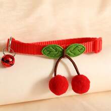 1 pièce Collier de décoration mignonne de cerise pour animaux de compagnie, collier avec clochette pour petits chiens et chats - Rouge - Voir 6