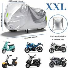 Motorcycle Cover, UV-Resistant And Dust-Proof Heavy-Duty Motorcycle Cover With A Lock Hole-The Ideal Choice For Outdoor Motorcycle/Bicycle Storage. 190T Universal - A - View 5
