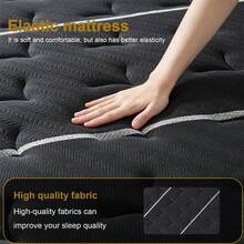 Materasso ibrido DanoNasi 140x190 cm, altezza 28 cm, memory foam e molle insacchettate, rigidità media H3, ergonomia a 7 zone, ultra traspirante e resistente. - nero - Visualizzare 4
