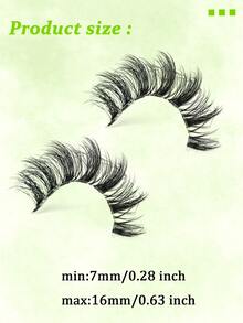 7 Pairs D Curl False Lashes ,Soft 3D Fluffy Fake False Eyelashes Volume Natural Look Fake Lashes Cat Eye Lashes Russian Large Curly Faux Mink False Lashes - Black - View 5