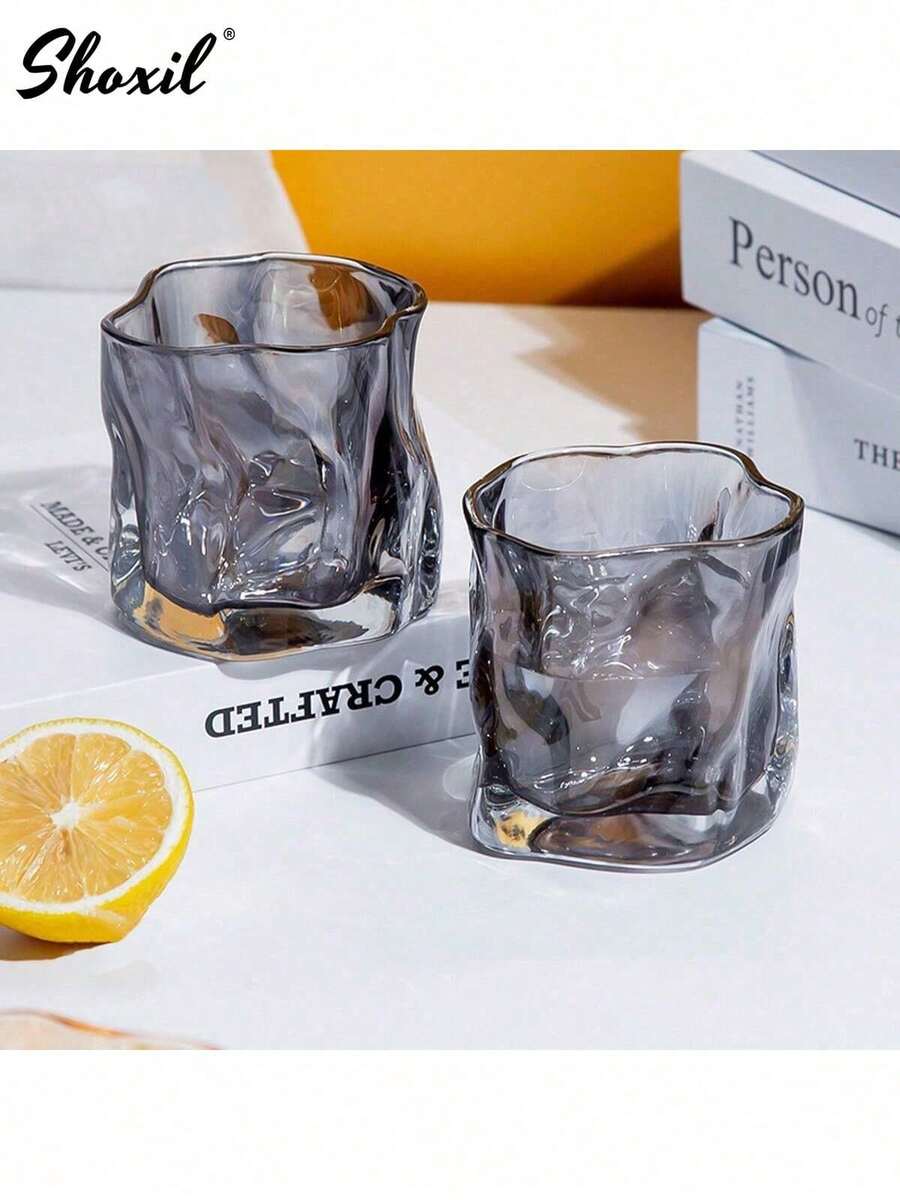 1 chiếc cốc thủy tinh, cốc đựng đồ uống, cốc thủy tinh xoắn, cốc nước, thích hợp dùng trong gia đình, văn phòng, làm quà tặng. - 170ml - Xem 1