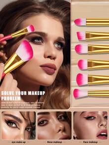 10pcs Makeup Brush Set, Suitable For Daily Makeup, Can Be Given As Gift To Girlfriend - Multicolor - View 3