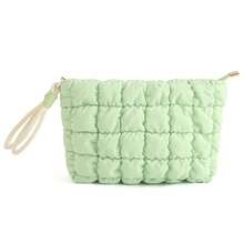 Custom Bubble Grid Makeup Bag Fashion Pleated Design Large Capacity Cosmetic Bag - Multicolor - View 16