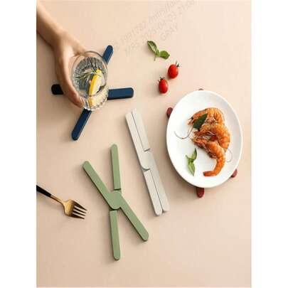 可折叠硅胶隔热垫，耐热防滑锅垫，节省空间多用途厨房餐桌垫