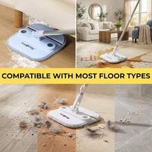 TrueClean Spin Mop 2.0 W/Detachable Inner Bucket, Self Standing, Separates Clean And Dirty Water, Foldable Square Mop Head, Trip - A - 查看 5