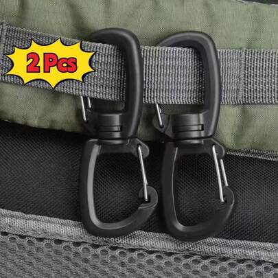 2pcs Outdoor Multifunctional Double Hook | Convenient Keychain, 360° Rotatable 8-Shaped Hook, Dual Clip Fast, Outdoor Adventure Essential, Valentine's Day, Birthday, Outdoor Necessity | Material: POM, Color: , Battery Not Included