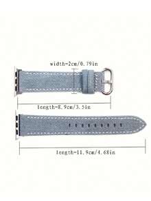 Correa de reloj inteligente de lona vaquera retro para hombres y mujeres, compatible con Apple Watch Series 1-1 SE Ultra, compatible con 38mm, 42mm, 46mm, 49mm. Elegante - Índigo - Ver 2