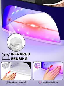 SUN C11 UV LED 美甲灯，专业快速固化凝胶美甲烘干机，带液晶显示屏，4 种定时设置，家用及美甲沙龙适用 - 黑色 - 查看 5