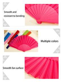 Portable Plastic Handheld Folding Fan, Suitable For Weddings, Parties, Wall Decor, Home Decor, Performance Props. DIY Fan. Party, Gift. - Multicolor - View 5