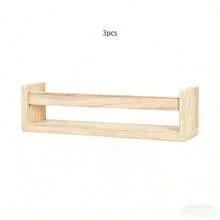Baby Essentials,Wooden Floating Nursery Book Shelf, Wall-Mounted Book Rack For Kids Books, Toys & Nursery Decor,Natural Wood Floating Book Shelves For Nursery, Set Of 1/2/3 Wall-Mounted Kids Book Racks With Safety Rails, Multi-Use Organizer For Books, Toys & Children's Clothes - Multicolor - View 8