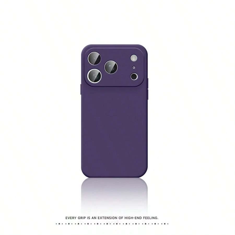 Compatible With IPhone 11 12 13 14 Plus 15 15 Pro Max 16 16 Pro 16 Plus 17 17 Pro Max 17 Pro X XR XSMax, Velvet Texture Soft Phone Protective Case - Dark Purple - View 1