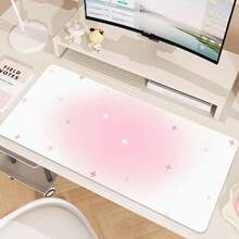 Leather Desk Pad Protector Gradient Pink Blue Star Large Mouse Pad Office Desk Mat Waterproof Non-Slip Gaming PU Desk Blotter Pad - View 1