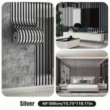 1 Roll Thickened 3D Striped Self-Adhesive Grid Wall Sticker, Waterproof Anti-Moisture Mosaic Pattern Decal For Bathroom, Sink, Kitchen - Striped Curls - View 9