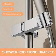 1pc Bathroom Drill-Free Adjustable Shower Caddy Rack, Removable & Universal Holder, ABS Material, New Year New Product, Valentine's Day Gift - A - View 4
