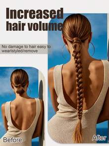 26-32 Inch Braided Ponytail Hair Extensions With Hair Ties - Handmade Wrap Around Synthetic Hair Pieces, Fluffy Soft Natural Look, Heat Resistant For Daily, Wedding, Party, Halloween And Christmas (Gold) - Multicolor - View 3
