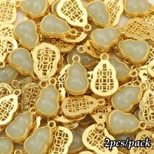 beadia 2 piezas de colgante de vidrio vintage - múltiples estilos - adecuado para la fabricación de joyas como aretes, pulseras, collares - colgante - Ver 11
