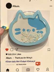1pc Cute Pink Blue Cat Theme Cat Head Shaped Sliding Push-Pull Cartoon Cat Magnetic Rocking Holder, Extendable Portable Desktop Stand, Premium Quality Phone Holder, Magnetic Phone Stand, Phone Accessories, Travel Essential, Mother's Day Gift For Family And Friends - Cat Rocking Toy - View 5