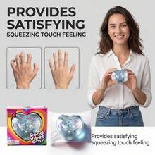 Nee Doh Good Vibes Only Heart Shaped Squishy Fidget Toy, Glitter Confetti Filled Soft Squeeze Stress Relief Sensory Toy, Ideal Easter Basket Stuffer & Birthday Gift For Kids Ages 3+ - Blue - 查看 10