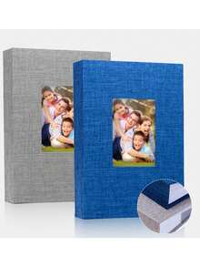 10x15 cm fotoalbum i linne med 300 kapacitet, lämpligt för familje-, bröllops-, årsdags- och babyfoton - Rektangulär stil - Visa 5