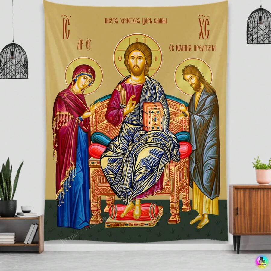 Jesus TapestryEaster Christmas Manger Wall Decoration Christian Believers Wise Men Wall Hanging For Room Decor Icon Of Christ2026 - 13 - View 1