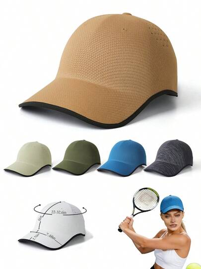 无缝可折叠轻便运动棒球帽，超透气速干帽，便携式旅行网球高尔夫球帽