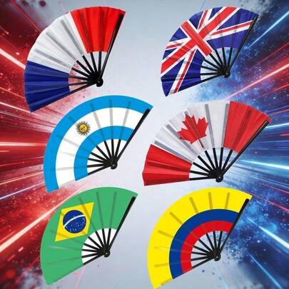 2 chiếc quạt cầm tay gấp gọn dành cho World Cup, quạt bóng đá di động nhẹ dùng cho sân vận động trong ngày thi đấu và các bữa tiệc.
