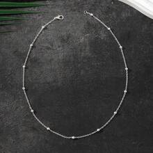 1 chiếc dây chuyền ngọc trai tươi tắn, đa năng, kiểu dáng thời trang Âu Mỹ dành cho nữ. - Bạc - Xem 4