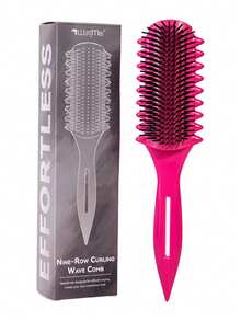 1支WANMEI防静电折叠尾梳，减少断发，头皮按摩梳，波浪齿卷发梳，符合人体工学手柄，易于清洁，适用于所有发质——长发、直发、卷发、粗发，造型、旅行、美发工具 - 彩色 - 查看 11