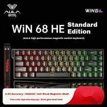 AULA Bàn phím chơi game WIN68 HE sử dụng switch từ Hall tùy chỉnh, độ chính xác cao 0.02mm, RT có thể điều chỉnh, tốc độ phản hồi 8000Hz, bố cục nhỏ gọn 68 phím, hỗ trợ thay thế nóng toàn bộ phím, đèn nền RGB, keycap PBT in nhiệt, kết nối có dây Type-C, tương thích với Windows/Mac, lý tưởng cho thể thao điện tử và sử dụng văn phòng. - Xem 13