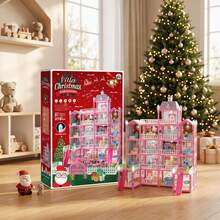 Castillo de juego tipo casa de muñecas como regalo de cumpleaños o Navidad para niñas, casa de juego para ensamblar - Multicolor - Ver 2