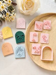 Abstract Art Line Face Seal Polymer Clay Cutter Mold With High Precision Diy Handcrafted Clay Mold Tools, Precision Knife Molds - Craft Supplies - Perfect Gift For Diy Enthusiasts - Artistic Lines Facial Seal - View 12