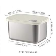 304 Stainless Steel Food Container, Stackable Refrigerator Sealed Fresh-Keeping Box, Fruit And Vegetable Meat Storage Box With Lid, Large Capacity Food Preservation Box, Suitable For Kitchen Food Storage And Organization - Multicolor - View 34