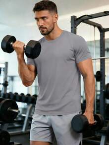 Cavva Men's UPF 50+ Sun Protection Short Sleeve T-Shirt Quick Dry Breathable Rash Vest Tee For Outdoor - 淺灰色 - 查看 3