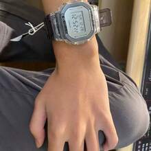 Casio DW-5600SK-1 Transparent Ice Gray Square Watch, 200M Water Resistant Shockproof Multi-Function Digital Wristwatch - one-size - View 9