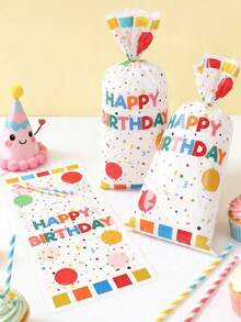 50/100 Pcs / Colorful Polka-Dot Birthday Gift Bags With Drawstrings, Birthday Party Gift Packaging Supplies, Candy Bags, Party Favors, Party Decorations, Table Decorations, Room Decorations - Multicolor - View 2