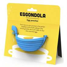 Eggondola Silicone Egg Poacher, Cute Gondola Shape Egg Cooker, Non-Stick Microwave/ Stovetop Egg Maker For Perfect Poached Eggs, Fun Kitchen Gadget For Breakfast - Blue - View 3