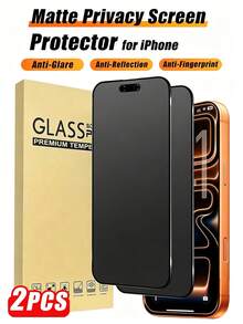 ZYSHI 2pcs Privacy Anti-Peeping Matte Screen Protector (Non-Glass), Full Coverage, Smooth Touch, Anti-Fingerprint, Scratch-Resistant, Easy Installation, Anti-Peeping, Shockproof, Anti-Glare, Compatible With IPhone 17 Pro Max/17 Pro/17 Air/17/16E/16 Pro Max/16 Pro/16 Plus/16/15 Pro Max/14 Pro Max/13 Mini/12/11/XS MAX/XR/8+/7 Plus Series, Essential For Daily Protection - Black - View 14