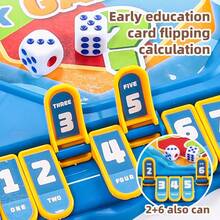 1 Set Juego de Mesa Educativo de Matemáticas para Niños, Juego de Cálculo Numérico Divertido con Patrones de Dibujos Animados, Dados y Piezas, Juguete Interactivo de Mesa, Herramienta de Aprendizaje Temprano, Regalo para Fiesta de Cumpleaños - Azul - Ver 7