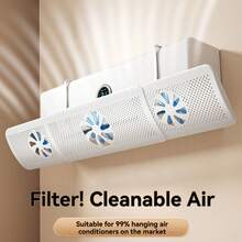 1pc Adjustable Air Conditioner Airflow Deflector With Fan, Versatile Vent Mounted Airflow Diverter, No Power Needed Easy Installation, Helps Improve Air Circulation And Comfort In Home Cooling/Heating - Hollow Out - View 2