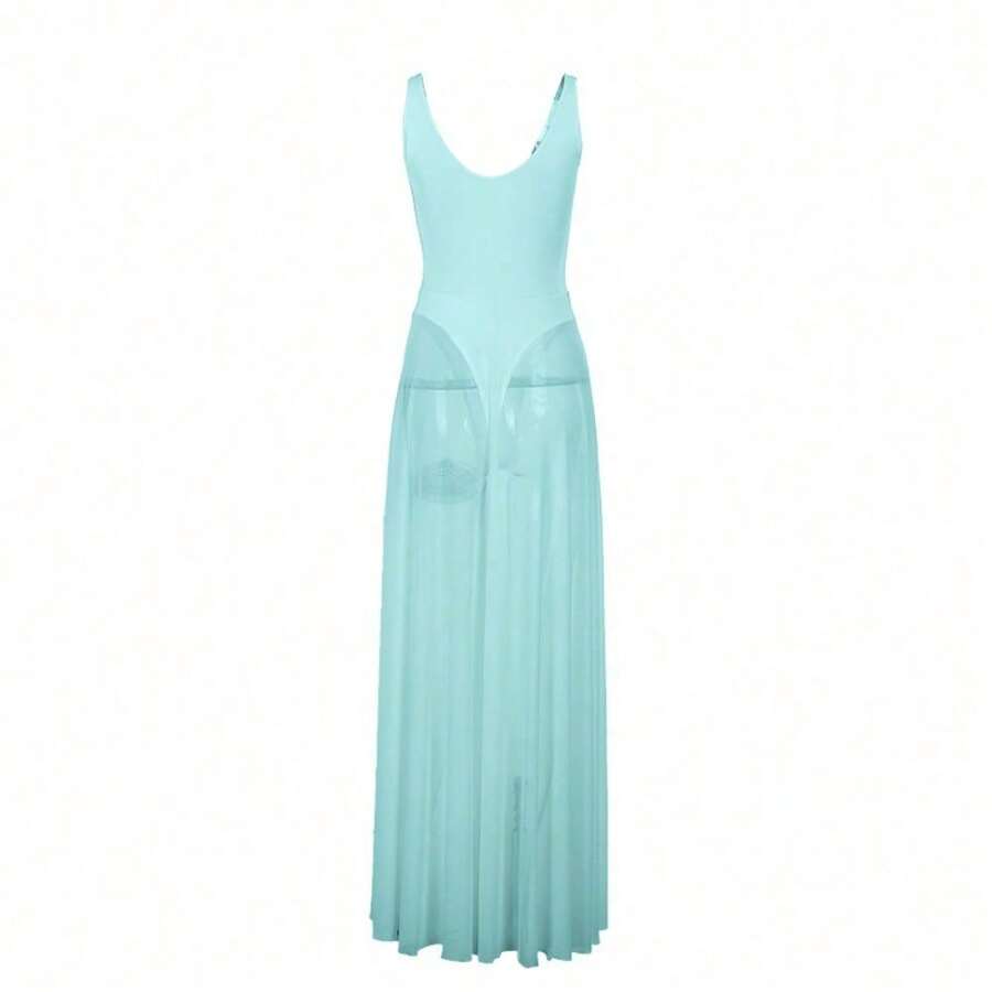 Women Long Dresses - Green - View 1