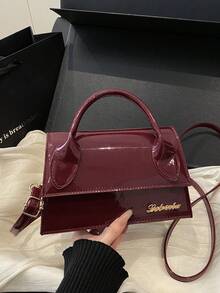 1 buah Tas Tangan Wanita Baru Berkualitas Tinggi, Desain Flap, Tas Persegi Kapasitas Besar, Cocok untuk Belanja, Kencan, Semua Musim, Tas Bahu Minimalis Bergaya dengan Tali yang Dapat Dilepas dan Disesuaikan - Burgundy - View 7