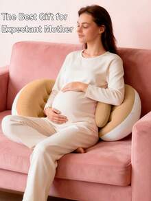 Gối bà bầu hình chữ U tiện dụng - Gối hỗ trợ bà bầu nằm nghiêng với lớp bảo vệ thắt lưng, mang lại sự thoải mái cho vùng bụng và lưng. - màu nâu - Xem 9