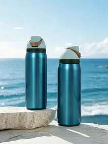 Owa Laa Frozen Blue Large Capacity Stainless Steel Water Bottle, 32oz/945ml With Straw, Exquisite Look, Double Wall Insulated For Hot&Cold Drinks/Iced Water, For Leisure Work Sports Indoor Outdoor, Ideal For Students Office Workers, Perfect Gift Choice - 藍色 - 查看 5