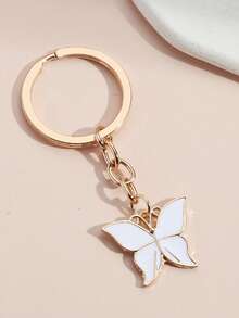 1pc Minimalist Colorful Butterfly Metal Pendant Handmade Keychain, Accessory For Women Bags, A Small Gift For Friends - Multicolor - View 14